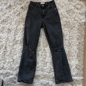 ROLLA'S High Rise Straight Leg Black Jeans Sz 25